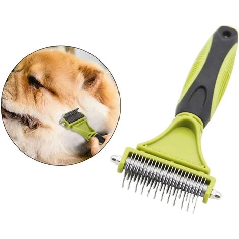 TRIOMPHE Peigne à épiler Pour Animaux De Compagnie Outil D'épilation Pour Animaux De Compagnie Peigne à Râteau à Lame Double Face Pour Enlever Le Sous-Poil Lâche Les Brosse De Toilettage Pour Chats Et Chiens,T-Audace â Image 5