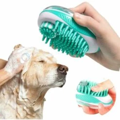 PREMIER Brosse De Massage 2 En 1 Pour Animaux De Compagnie, Distributeur De Shampoing Pour Le Toilettage Des Animaux Domestiques, Poils Doux En Silicone Parfaits Pour Laver, Masser Les Cheveux, Enlever Les Toilettes.
