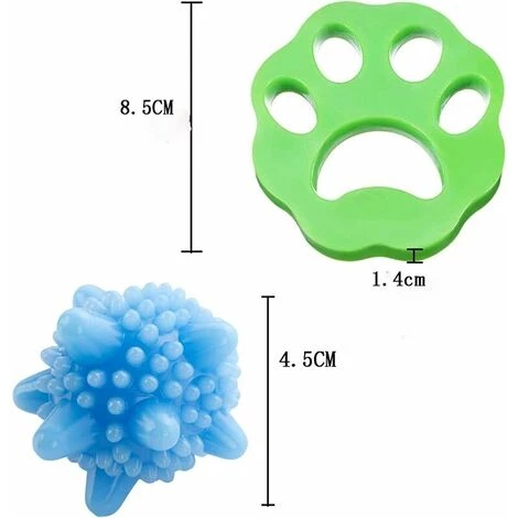 NAXUNNN Vêtements Épilateur Pour Machine à Laver,8PCS Poils Animaux Nettoyage Outil,RéUtilisable Boule Anti Poil/Boule De Lavage Pour Poils D'animaux Domestiques,pour Machine à Laver, VêTements,Literie – Image 2