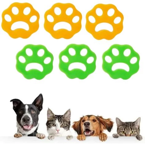 SLBRILLèRE Anti Poil Machine à Laver E Ramasse Poils Animaux 6 PièCes éPilateur Pour Animaux,RéUtilisables éPilateurs à Poils D'animaux