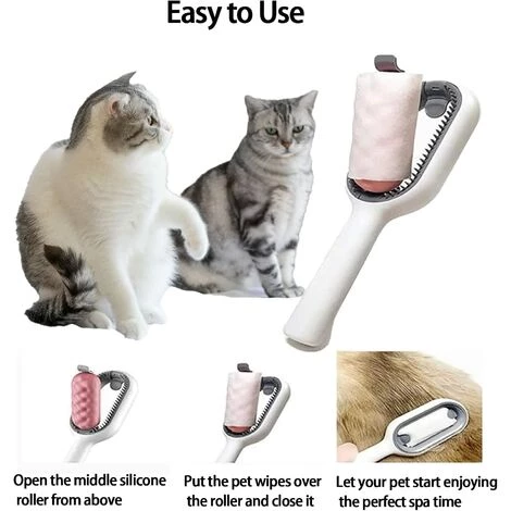 HEGUYEY Dissolvant Universel De Nœuds Pour Animaux De Compagnie,Brosse Silicone Sous Poil Chat Chien, Brosse Anti Poils Toilettage Animaux De Compagnie RéUtilisable Pour Nettoyage Massage Cheveu â Image 4