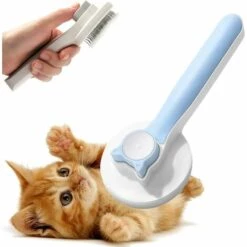 CHANCEY Brosse Chiens Chats, Brosse Autonettoyante Poils Morts Brosse De Toilettage Autonettoyante, Pour Chiens Chats Eliminer Efficacement Des Poils Tomentose Sous-poil Tangles (Bleu),SEMAket