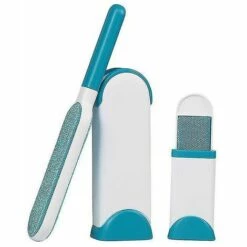 FOZIY Brosse à Cheveux Pour Chien De Compagnie, Chat, Brosse D'épilation Double Face Réutilisable, Dépoussiérage Portable, Canapé, Nettoyage De Vêtements, Brosse En Flanelle (bleu Clair)，Fonepro