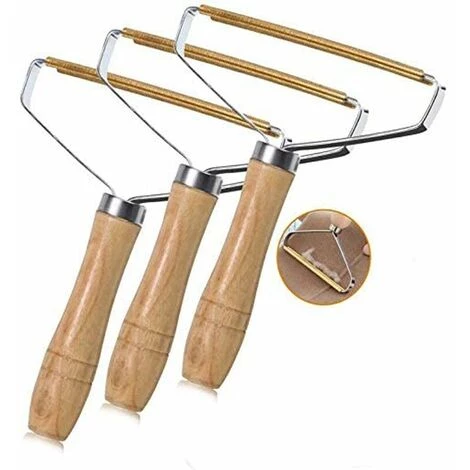 GroupM 3 Pièces Grattoir En Cuivre Pur Manteau D'épilation Portable Pull Brosse D'épilation Manuelle