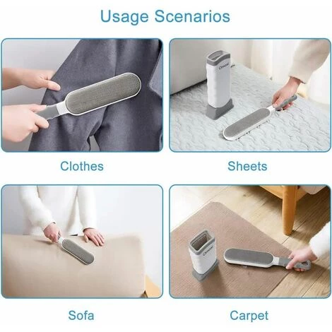 GroupM Grande Brosse Séparée Grise + Autocollant De Brosse De Dépoilage De Manteau De Boîte Propre – Image 3