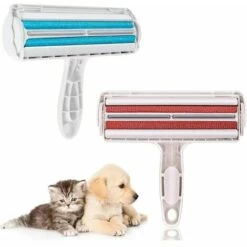 Animalerie Brosse Ramasse Enlève Poils, 2 Pcs Brosse Anti Poils Animaux Chat Chien, Rouleau à Poils D'animaux, Brosse De Nettoyage Magique Réutilisable Pour Coussin, Canapé, Voiture, Lit LangRay