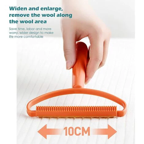 BF Épilateur Portable Pull Outil De Nettoyage Rapide Poils D'animaux Épilateur Rasoir Pour Vêtements En Peluche Tapis Poils D'animaux (Orange) – Image 5