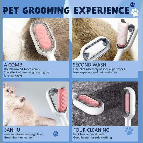 EAUDACè Peigne D'épilation Pour Animaux Domestiques, épilateur à Poils D'animaux, Brosse Pour Chat Et Chien, Brosse Pour Toilettage, Brosse à Poils Courts, Brosse Sous-poil Pour Chats – Image 4