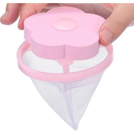 HABIENTôT Lavage Machine Réutilisable Lint Catcher Ménage Lave-Linge Lint Sac Mesh Filtre Cheveux Net Pouch Washer Cheveux Catcher 4 Pièces Rose + Bleu,Oi-FRIS – Image 4