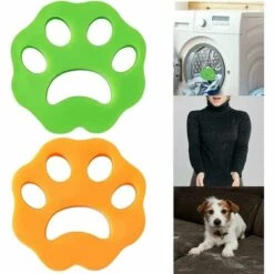 MERéTéET 2 Pièces Épilateur Pour Poils D'animaux, Vêtements Épilateur Pour Machine à Laver, Anti Poils Animaux Chat Chien, Boule Anti Poil De Nettoyage Attrape Fourrure Collant RéUtilisable, Literie, VêTements，KoleZy