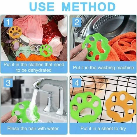 L'FLANEUR 4PCS Boule Anti Poil,Poils Animaux Nettoyage Outil,Poil Machine à Laver Poussière Et Les Débris De Attrape Poils Animaux Qui Collent à Vos Vêtements ANEUR – Image 4