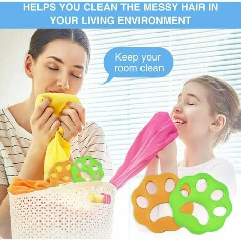 L'FLANEUR 4PCS Boule Anti Poil,Poils Animaux Nettoyage Outil,Poil Machine à Laver Poussière Et Les Débris De Attrape Poils Animaux Qui Collent à Vos Vêtements ANEUR – Image 5