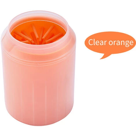BDD Chien Chat Chiot Pet Paw Cleaner Portable Détachable Silicone Paw Cleaner Pet Brosse De Nettoyage Orange M Taille – Image 3