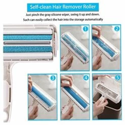 BDD Brosse D'épilation Pour Chat Et Chien Pour Animaux De Compagnie Brosse D'épilation Magique Réutilisable Bigoudi Pour Animaux De Compagnie Dispositif D'épilation (vêtements Canapé Tour Tapis) Oreille De Chat Bleu