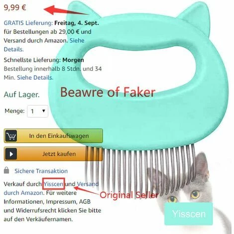 BENOBBY KIDS Brosse Pour Chat, Peigne Pour Chat, Peigne De Massage Pour Chats, Brosse Pour Chien, Peigne Pour Animaux De Compagnie Et Brosse De Massage (Vert) – Image 2