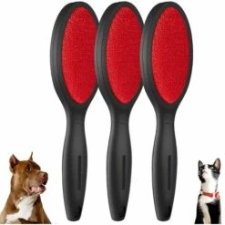 PERLE RARE Brosse Anti-peluches, Brosses Anti-peluches Pour Poils D'animaux, épilateur Double Face Réutilisable Pour Tapis, Tissu D'ameublement, Brosses Anti-peluches Pour Vêtements - Lot De 3