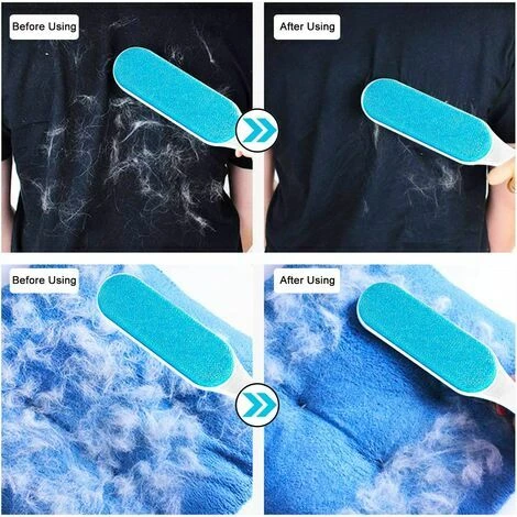 OUSUDELA Brosse Anti Poils Animaux Chat & Chien - Brosse De Nettoyage Magique Réutilisable Enlève Poils - Brosse Poil Animaux Magique Chien & Chat De Nettoyage(vêtements/canapé/Voiture/lit), Bleu â Image 2