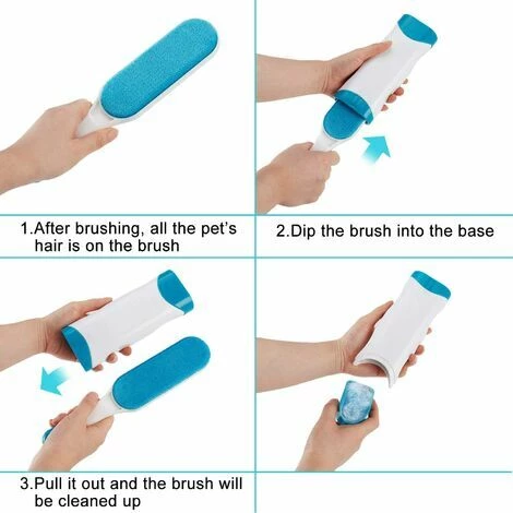 OUSUDELA Brosse Anti Poils Animaux Chat & Chien - Brosse De Nettoyage Magique Réutilisable Enlève Poils - Brosse Poil Animaux Magique Chien & Chat De Nettoyage(vêtements/canapé/Voiture/lit), Bleu â Image 5