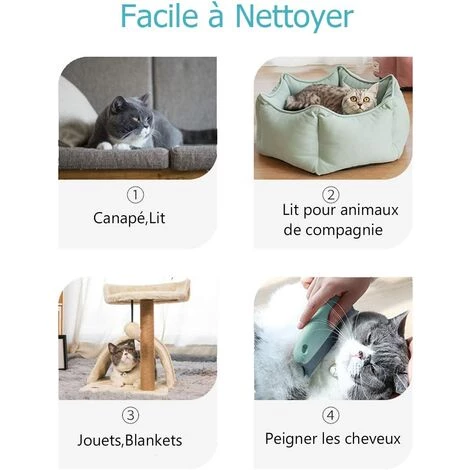 ABCRITAL Anti-Poils Brosse,Peigne Pour Animaux De Compagnie 2 In 1 - Brosse De Nettoyage Réutilisable Pour Chien, Chat, Vêtements, Coussin, Canapé, Voiture, Lit(Bleu) – Image 2