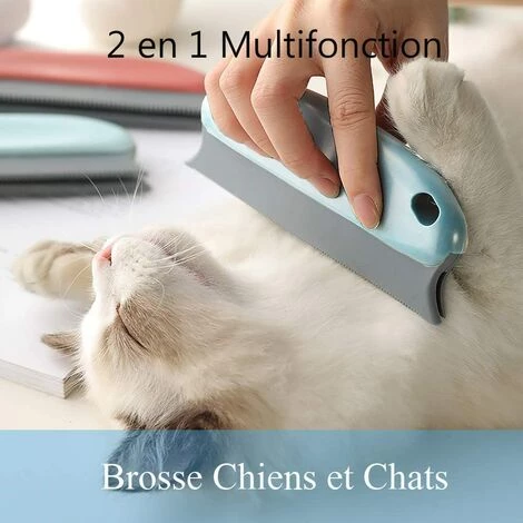 ABCRITAL Anti-Poils Brosse,Peigne Pour Animaux De Compagnie 2 In 1 - Brosse De Nettoyage Réutilisable Pour Chien, Chat, Vêtements, Coussin, Canapé, Voiture, Lit(Bleu) – Image 3