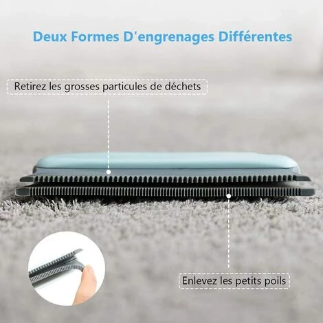 ABCRITAL Anti-Poils Brosse,Peigne Pour Animaux De Compagnie 2 In 1 - Brosse De Nettoyage Réutilisable Pour Chien, Chat, Vêtements, Coussin, Canapé, Voiture, Lit(Bleu) – Image 5