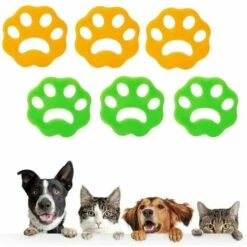 LLOVE Anti Poil Machine à Laver， Ramasse Poils Animaux， 6 PièCes éPilateur Pour Animaux，RéUtilisables éPilateurs à Poils D'animaux