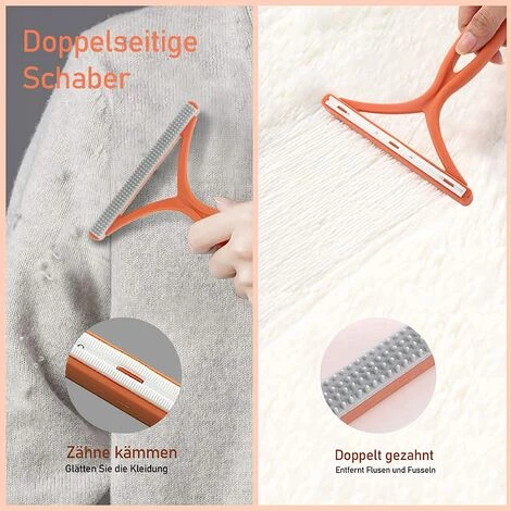 HEGUYEY Éliminateur De Peluches Manuel Double Face – Lot De 2 Extracteur De Peluches Portable Avec Brosse En Silicone, épilateur Pour Chats Et Chiens, Rasoir Pour Tapis, Vêtements, Poils D'animaux (plastique) â Image 3