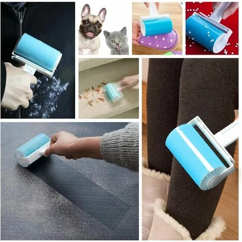 Cisea Rouleaux Brosse Adhésive, Peluches Rouleau Lavable Et Réutilisable Pour Brosse Adhésive Pour Poils D'animaux (Bleu) , – Image 3