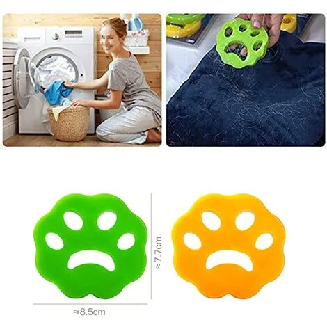 ALMI 4PCS Boule Anti Poil,Poils Animaux Nettoyage Outil,Poil Machine à Laver Poussière Et Les Débris De Attrape Poils Animaux Qui Collent à Vos Vêtements – Image 2