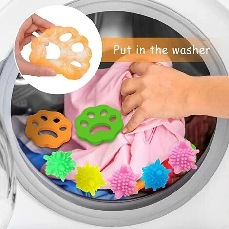 ALMI 4PCS Boule Anti Poil,Poils Animaux Nettoyage Outil,Poil Machine à Laver Poussière Et Les Débris De Attrape Poils Animaux Qui Collent à Vos Vêtements – Image 4